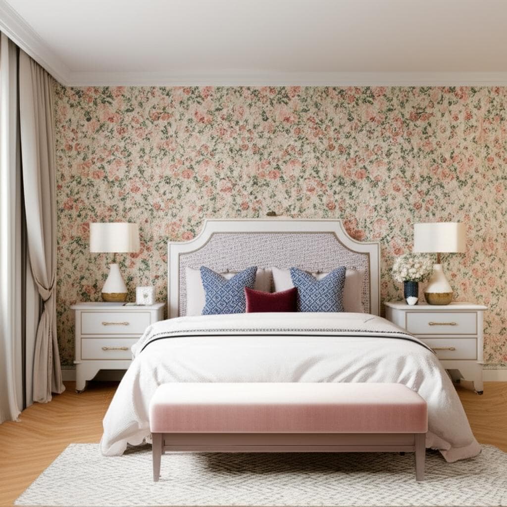 Featured image for Why Floral Wallpaper is Back in Grandmillennial Bedrooms
