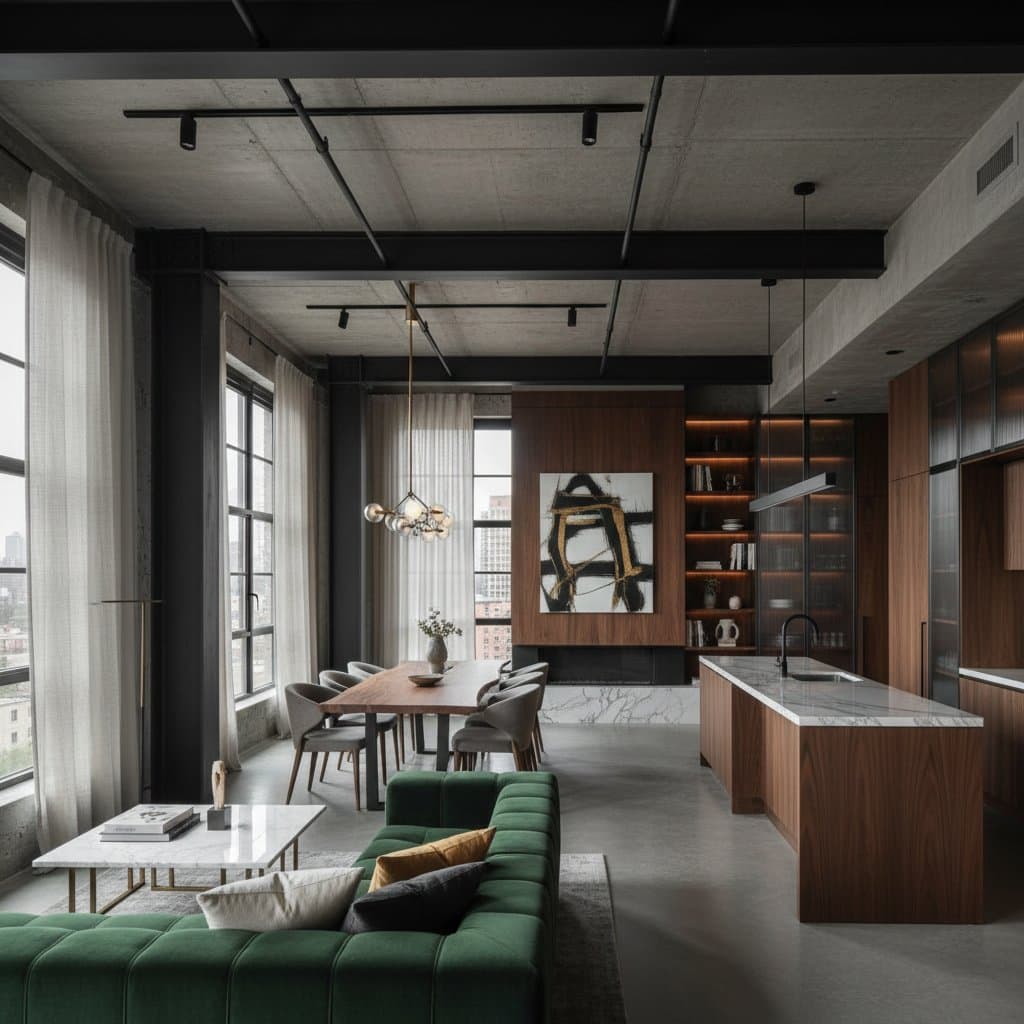 Featured image for Why Raw Industrial Meets Luxe in Modern Design