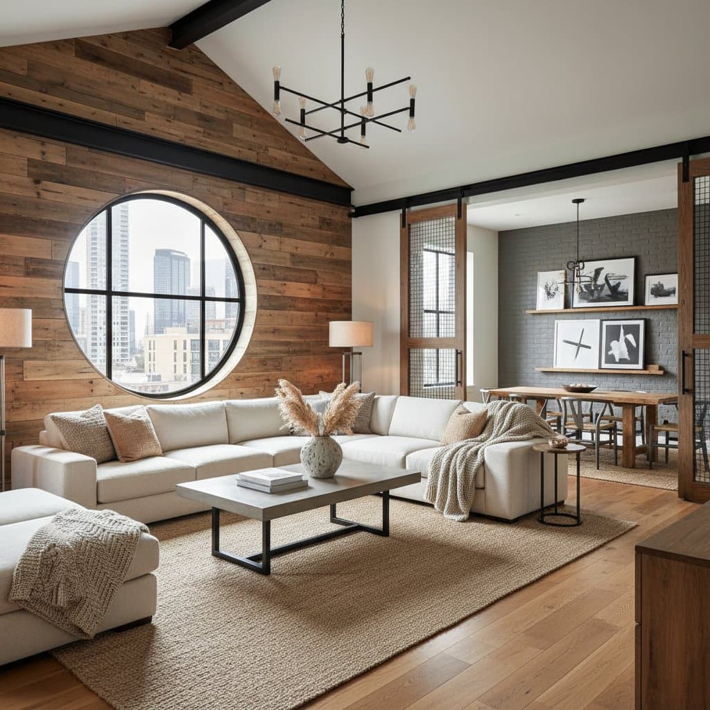 Featured image for Industrial Farmhouse Blends Rustic Warmth With Urban Edge